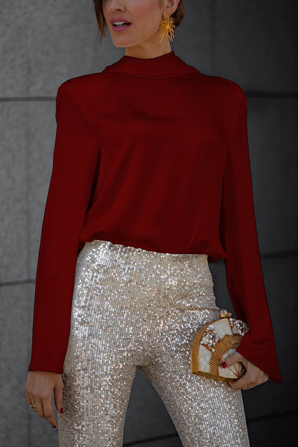 Vellaro blusa de satén met cadena dorada