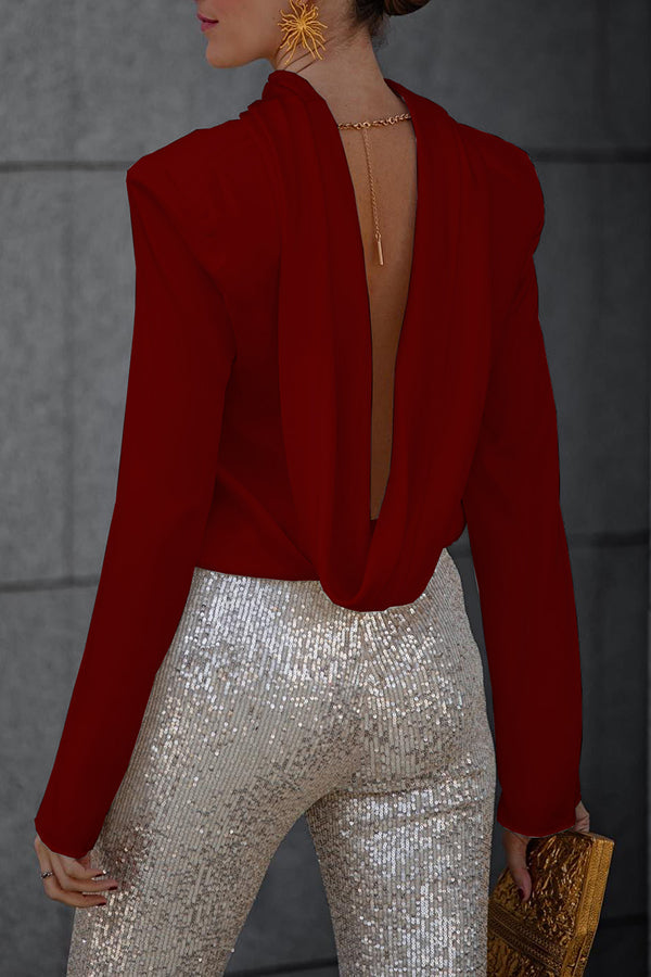 Vellaro blusa de satén met cadena dorada