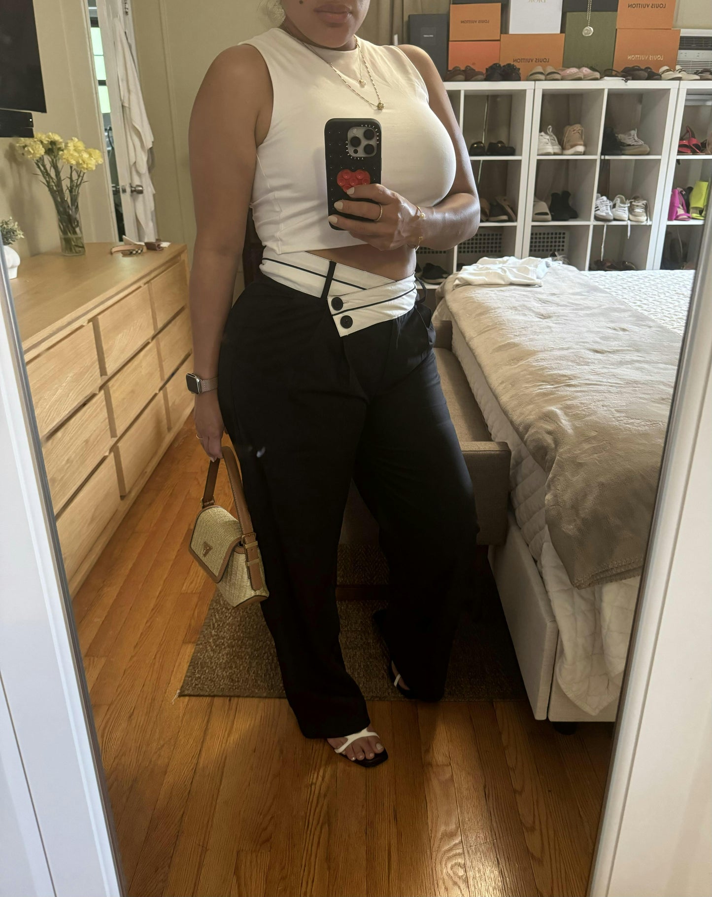 Vellaro pantalón ancho con cinturilla asimétrica