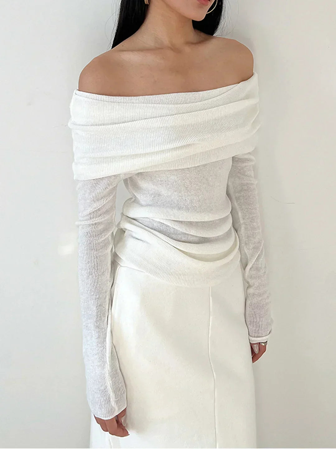 Vellaro top de manga larga y hombros descubiertos