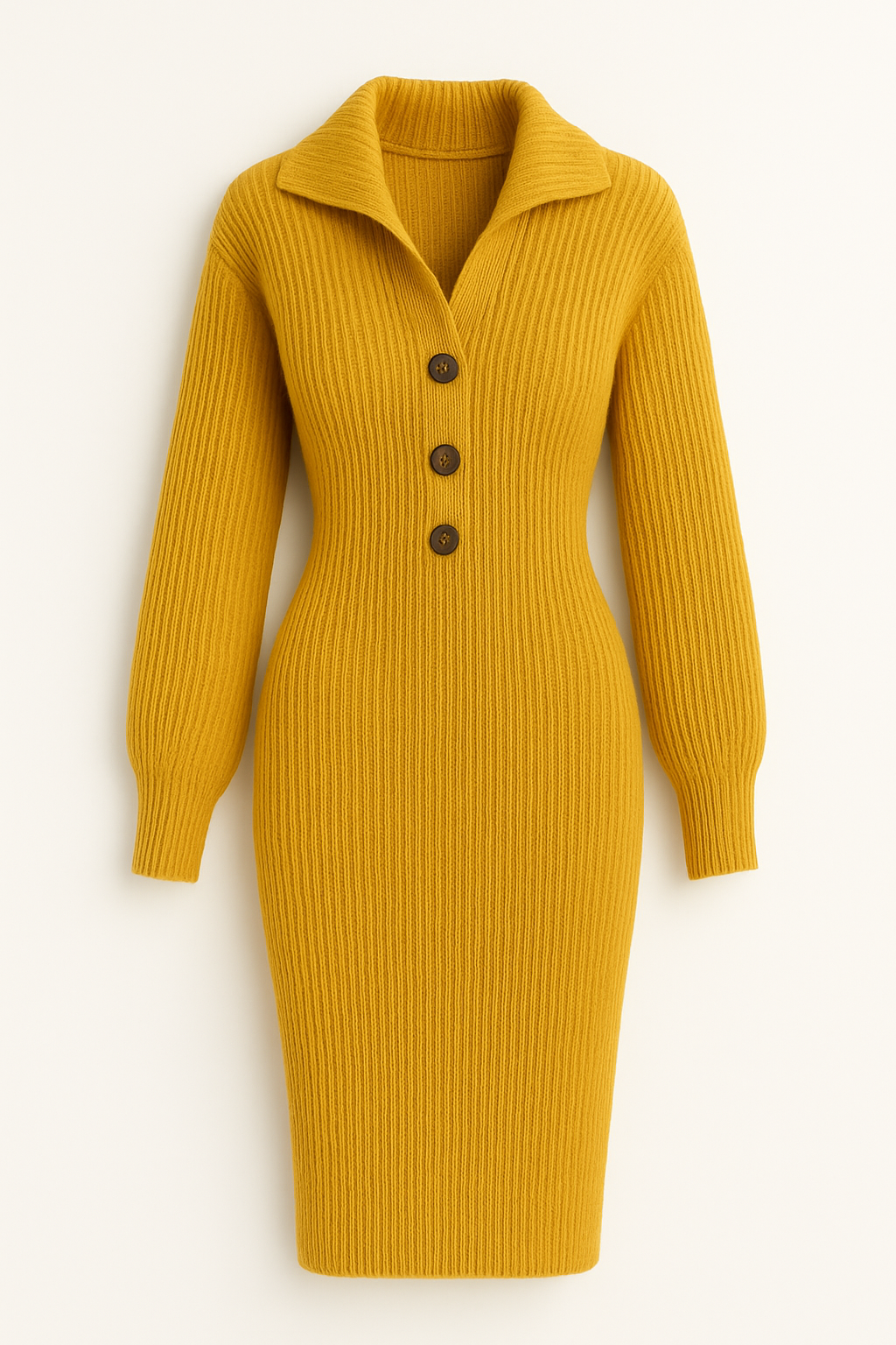 Vellaro vestido de punto con cuello y botones