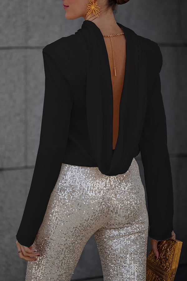 Vellaro blusa de satén met cadena dorada