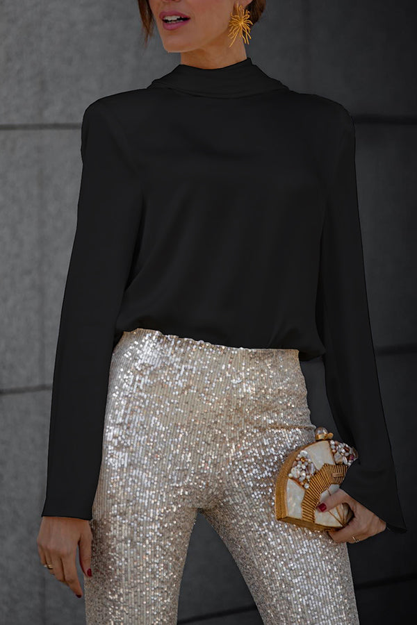 Vellaro blusa de satén met cadena dorada