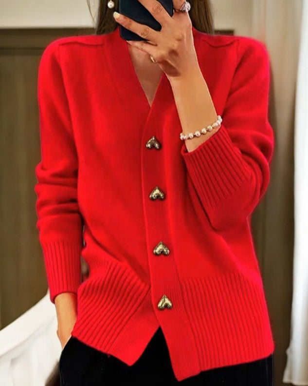 Vellaro cardigan elegante con botones en forma de corazón
