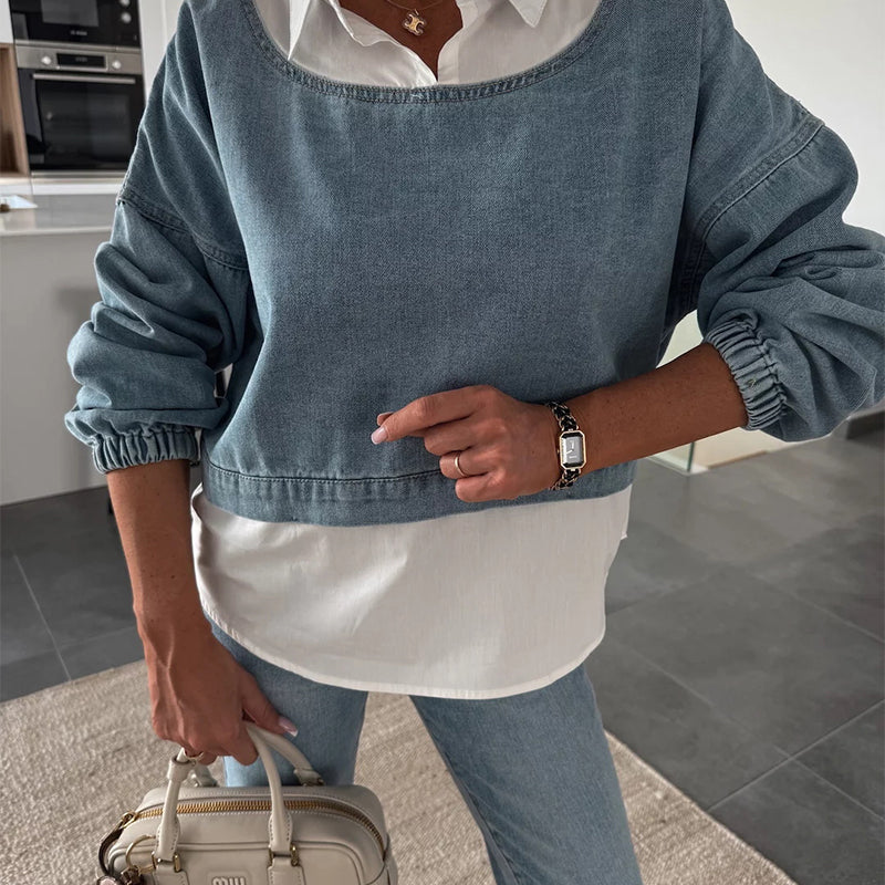 Vellaro conjunto de dos piezas de mezclilla